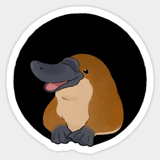 Adorable Platypus in Circle Sticker